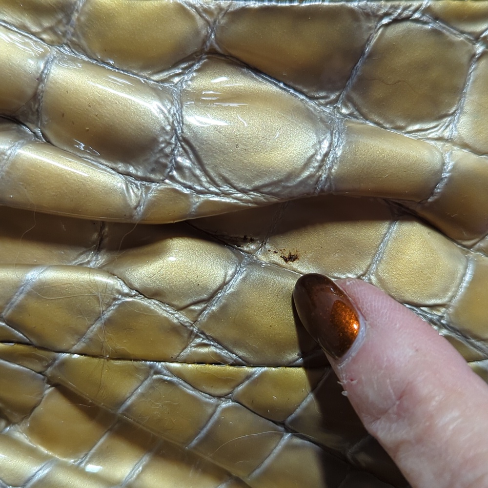 Brighton Chic Yellow Crocodile Pattern Clutch - image 3